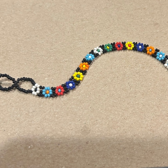 Flower Chain Multifcolor Beaded Bracelet 90s - Picture 7 of 11